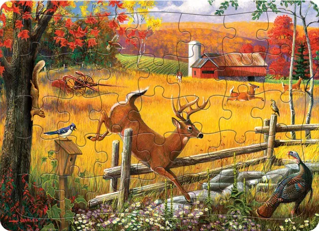 Cobble Hill The Big Leap puzzle tavă 35 piese cerb