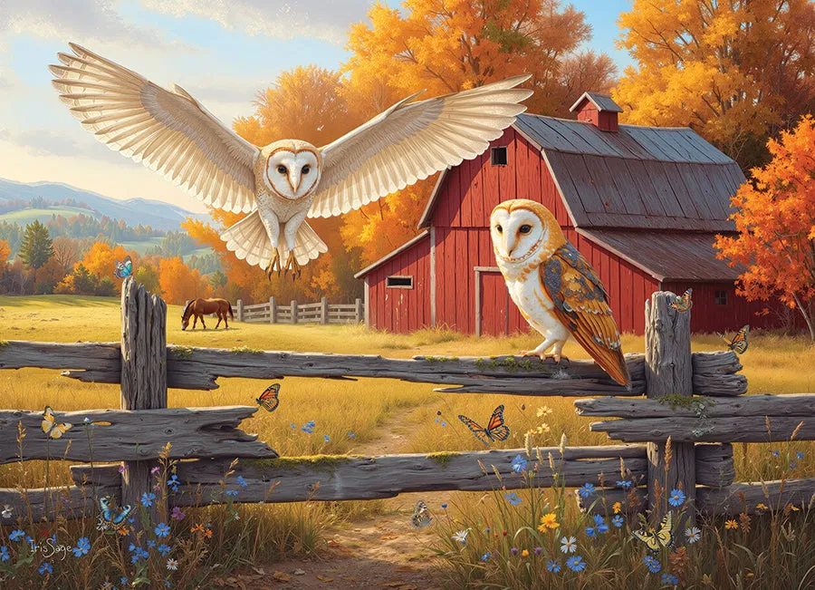 Cobble Hill Barn and Owls puzzle 500 piese toamna