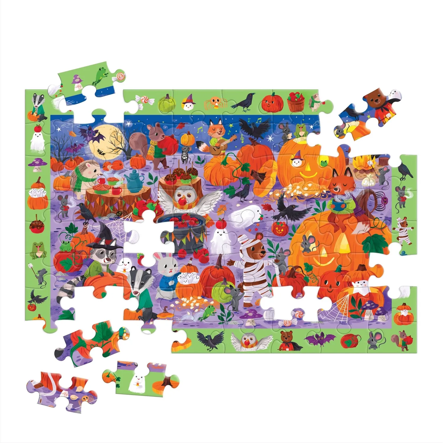Mudpuppy Pumpkin Patch puzzle 64 piese search find Halloween