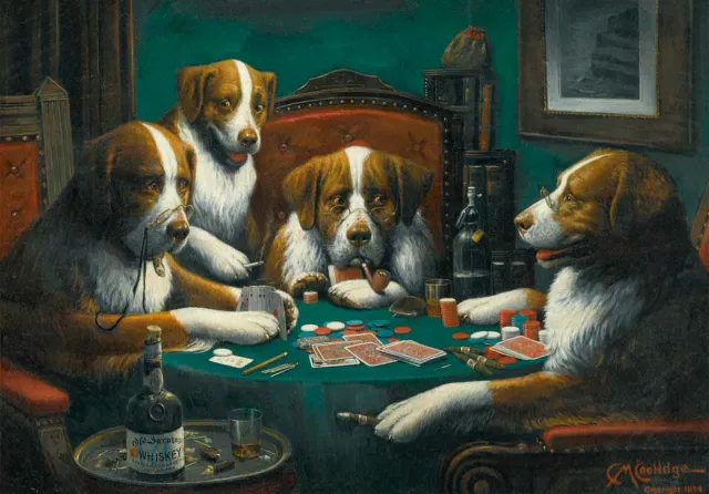 Mosaic Puzzles Poker Game Coolidge puzzle lemn 250 piese câini