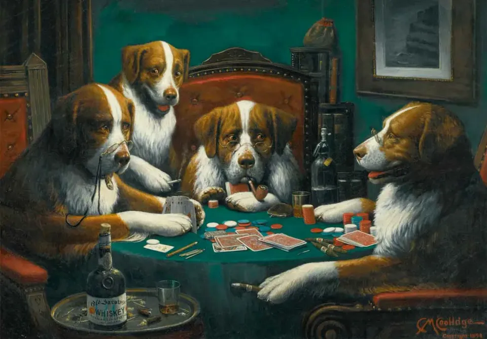 Mosaic Puzzles Poker Game Coolidge puzzle lemn 250 piese câini