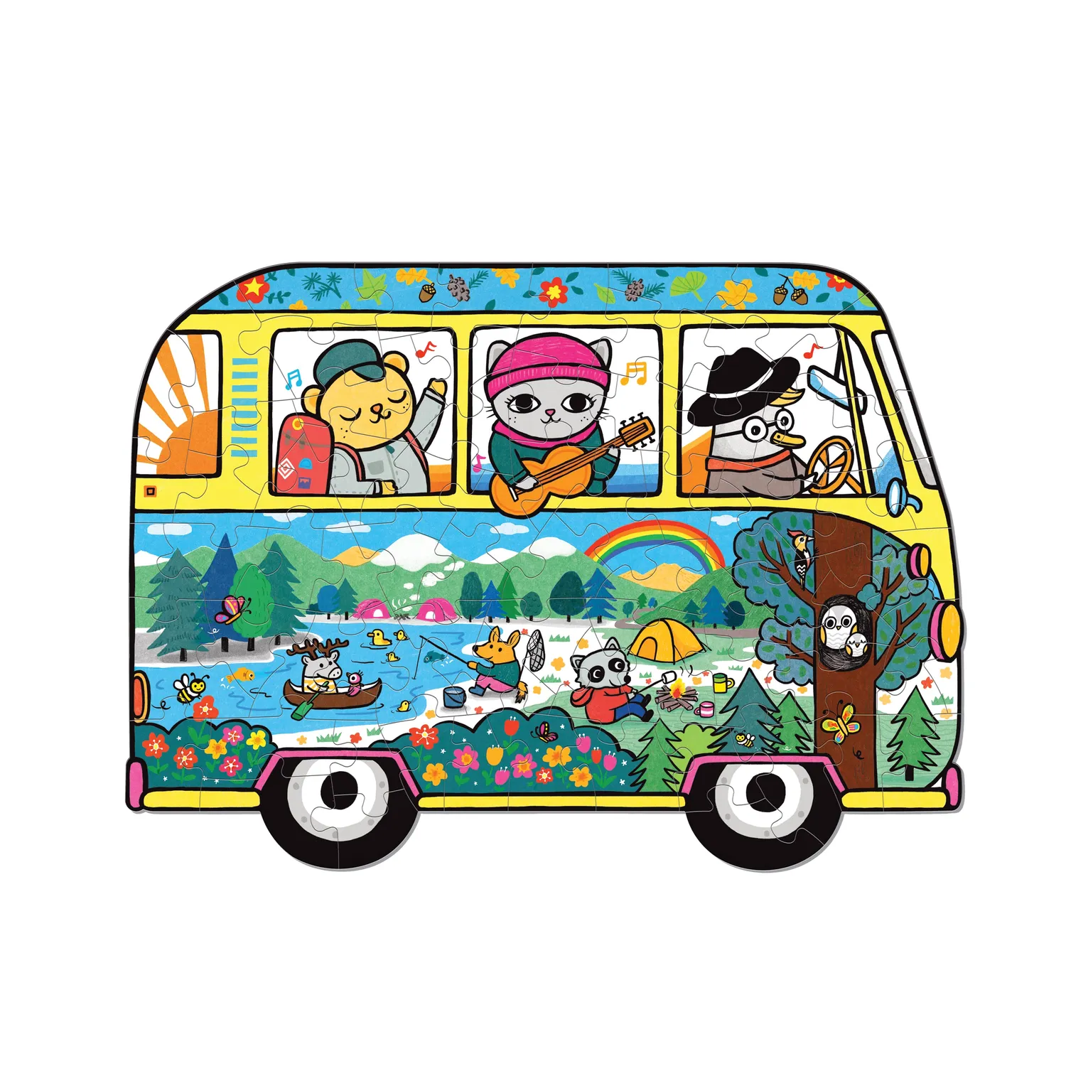 Mudpuppy Adventure Van puzzle 75 piese formă dubă 50x36 cm