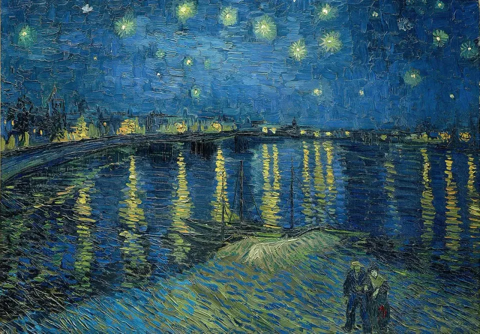 Mosaic Puzzles Van Gogh Starry Night Rhone puzzle 1000 piese