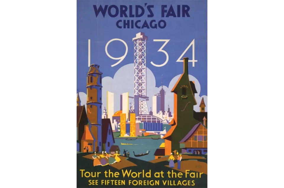 Mosaic Puzzles World’s Fair 1934 puzzle lemn 500 piese poster