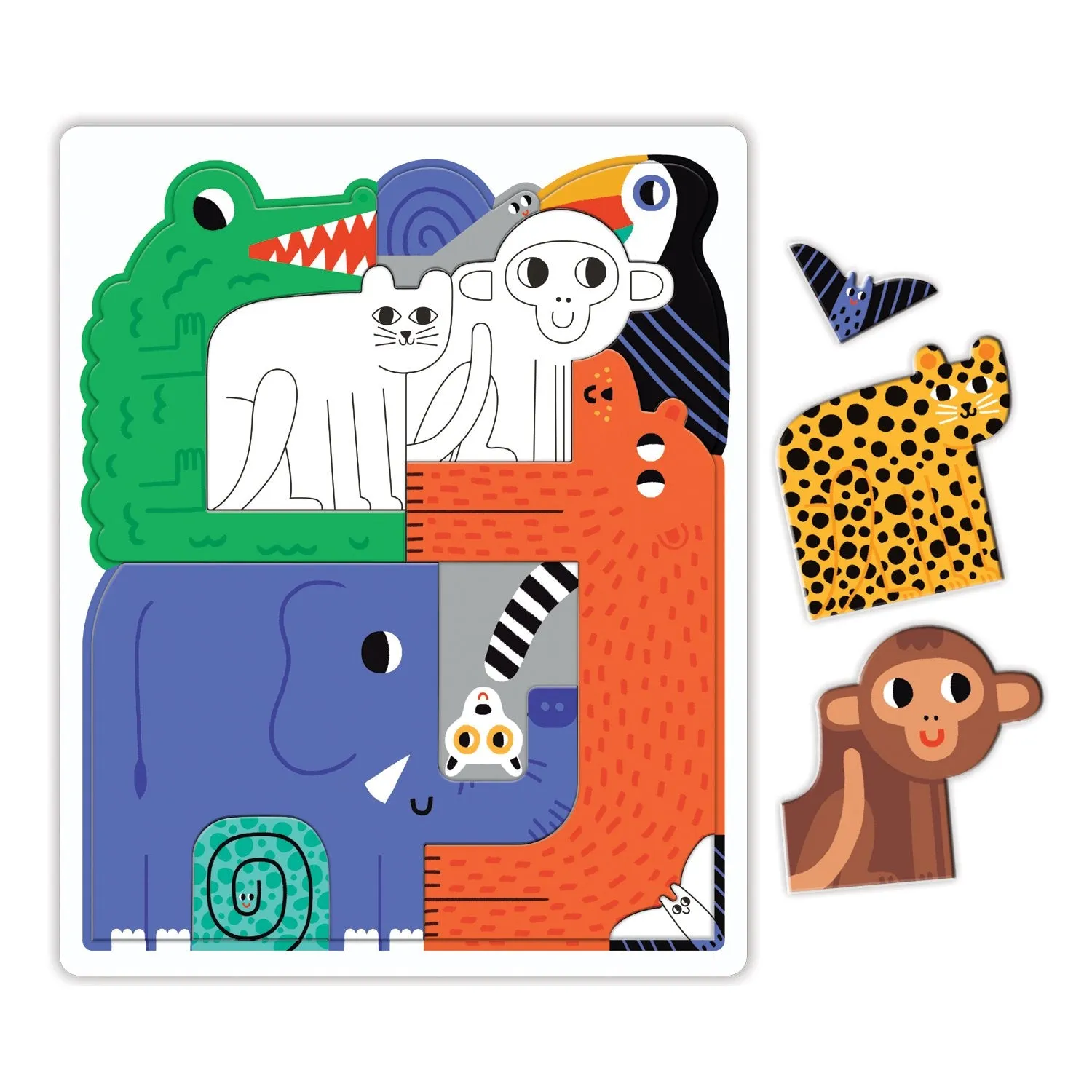 Mudpuppy Jungle We Go Together puzzle 10 piese tavita