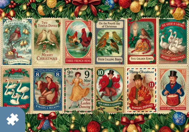 Mosaic Puzzles Traditions Twelve Days of Christmas puzzle 1000 piese