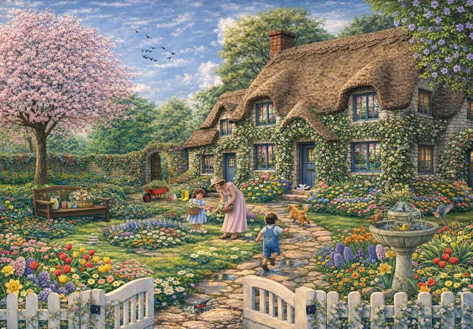 Mosaic Puzzles The Spring Gathering puzzle lemn 500 piese flori