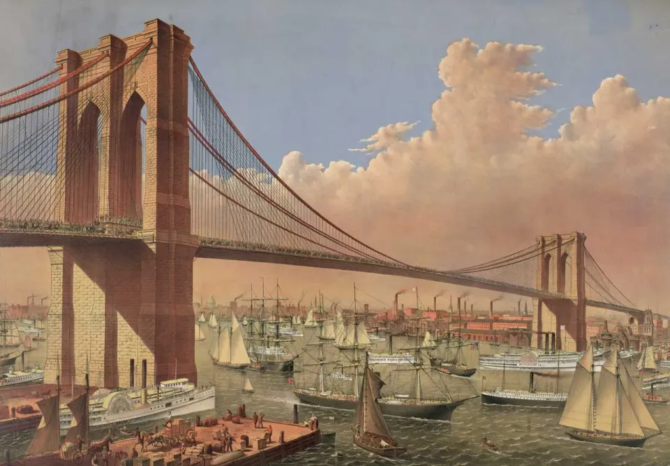 Mosaic Puzzles Great East River Bridge puzzle lemn 500 piese