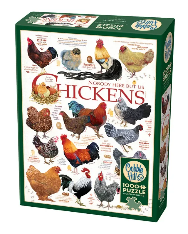 Cobble Hill Chicken Quotes puzzle 1000 piese găini
