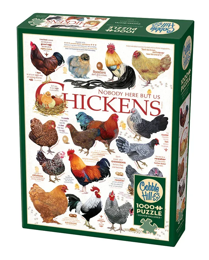 Cobble Hill Chicken Quotes puzzle 1000 piese găini