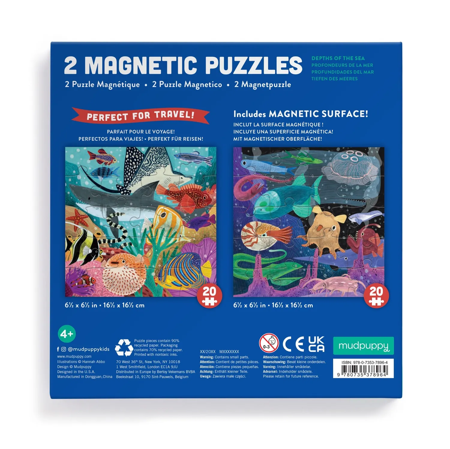 Mudpuppy Depths of the Seas puzzle magnetic 2x20 piese