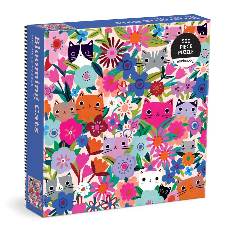 Mudpuppy Blooming Cats puzzle 500 piese familie