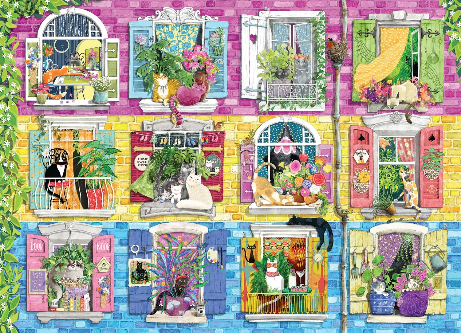 Cobble Hill Living With Catitude puzzle 500 pisici