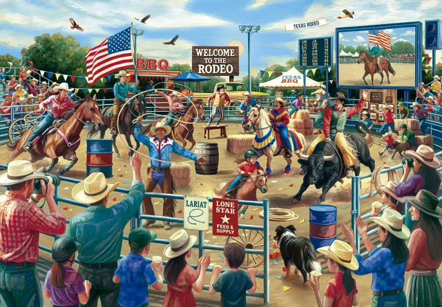 Mosaic Puzzles Riders of Texas puzzle lemn 500 piese cai