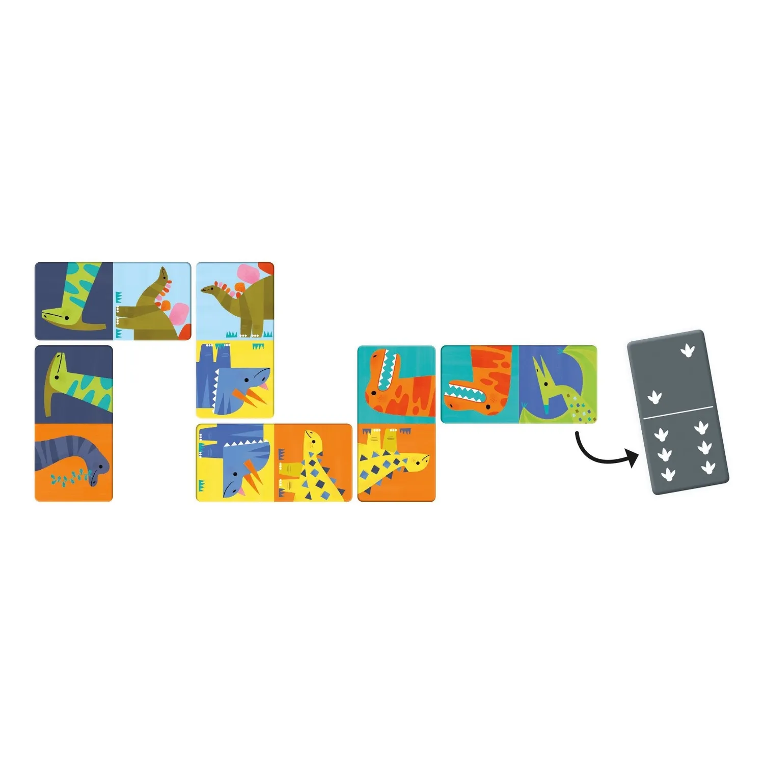 Mudpuppy Dinosaur Dominoes joc domino 28 piese copii