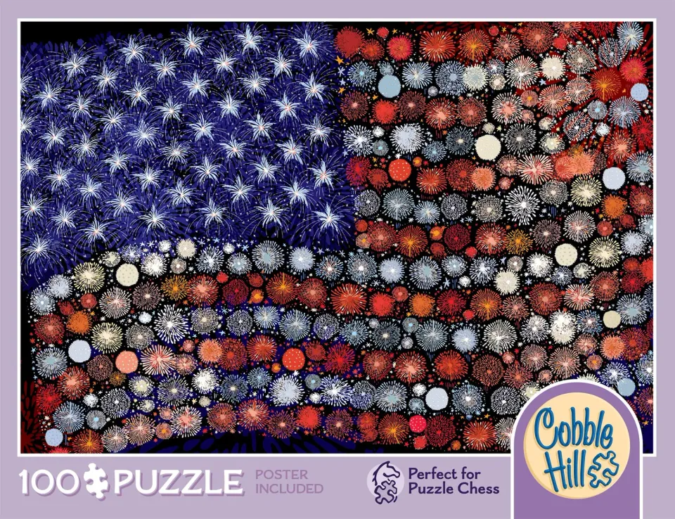 Cobble Hill Fireworks puzzle 100 piese steag SUA