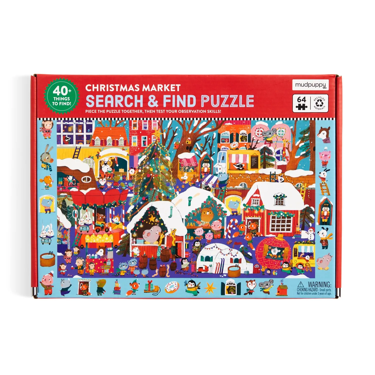 Mudpuppy Christmas Market puzzle 64 piese cautare