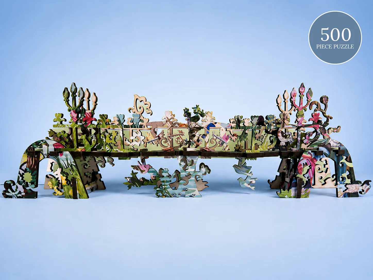 Mosaic Puzzles Summer by the Bridge puzzle lemn 500 piese 3D