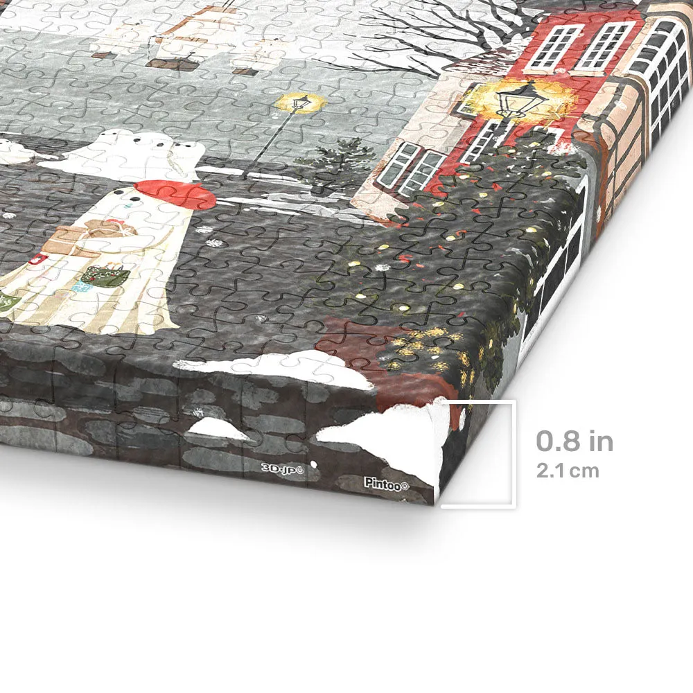 PieceRelax Harbor's First Snow HN1475 canvas puzzle iarnă