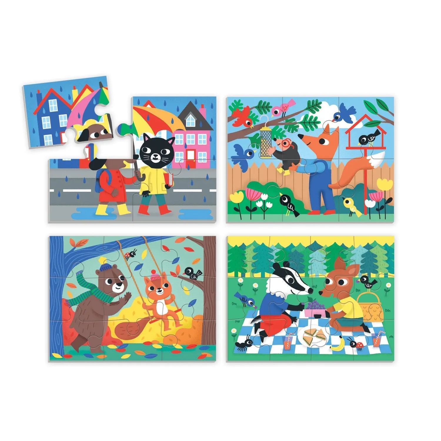 Mudpuppy Kindness puzzle progresiv 4 în 1, 12 piese