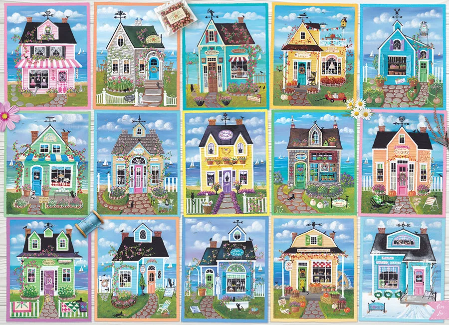Cobble Hill Seaside Shops puzzle 1000 piese colaj marin