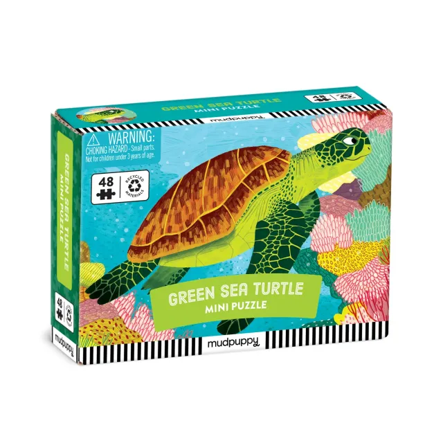 Mudpuppy Green Sea Turtle mini puzzle 48 piese