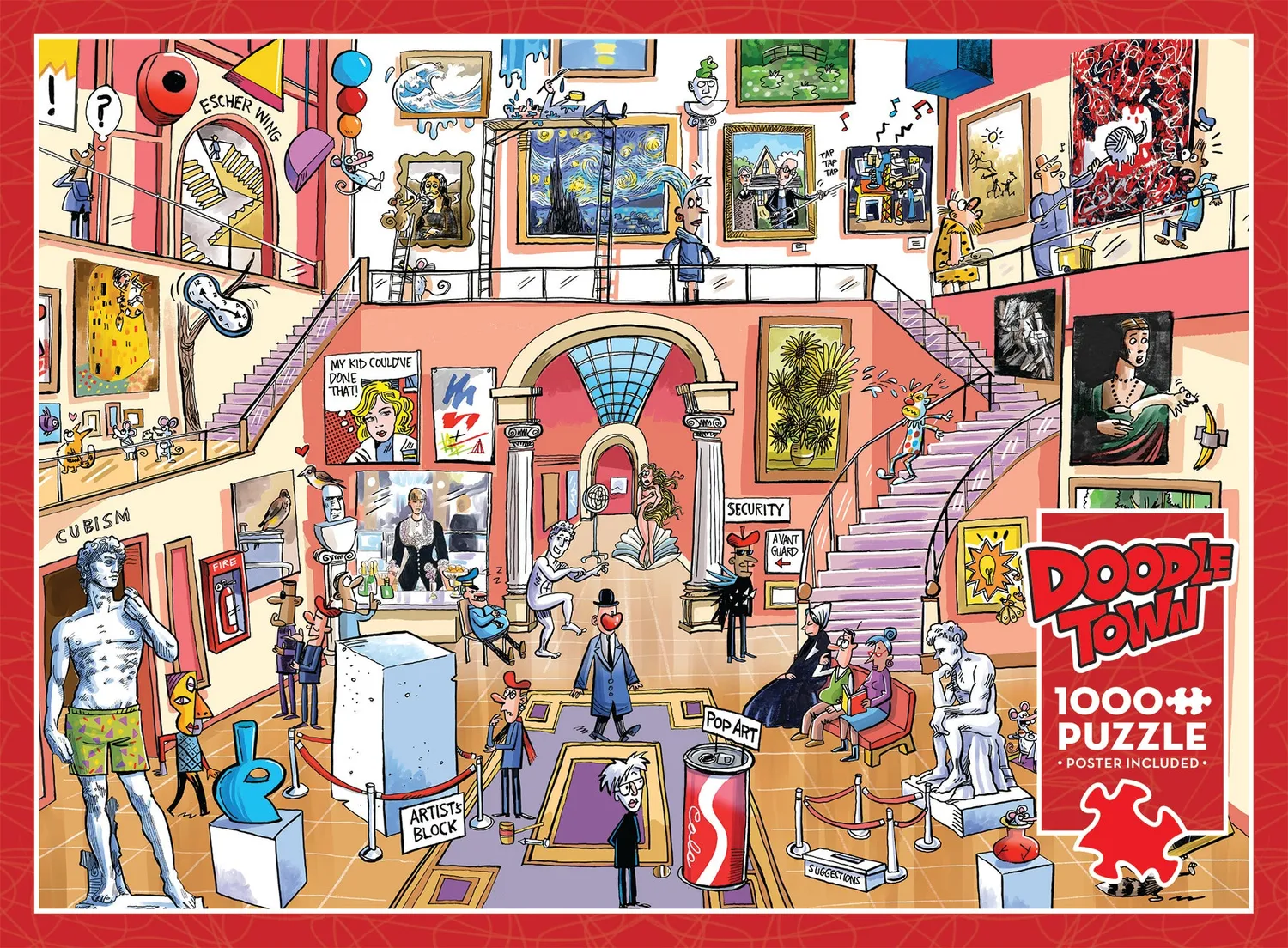 DoodleTown Museum Mischief puzzle 1000 piese caricatură