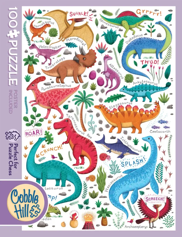 Cobble Hill Rawr! puzzle 100 piese dinozauri