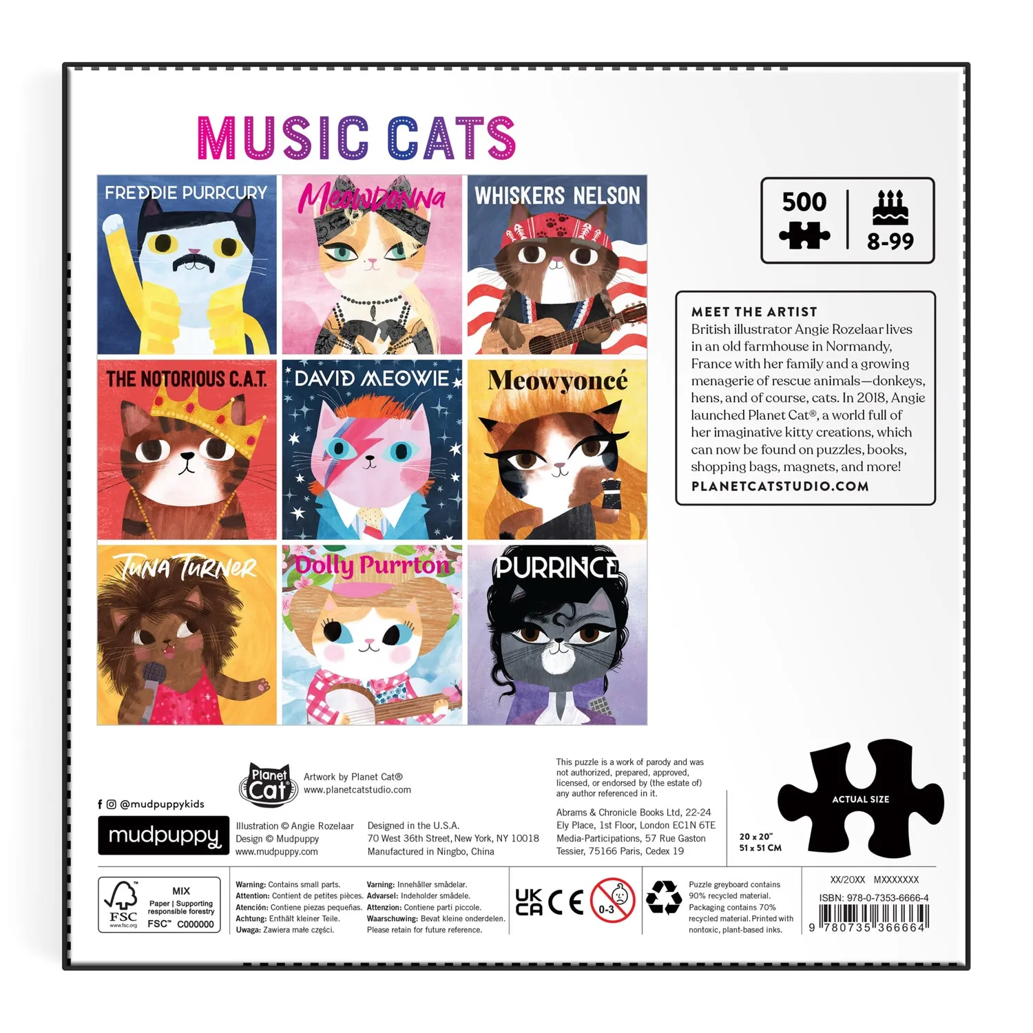 Mudpuppy Music Cats puzzle 500 piese pisici