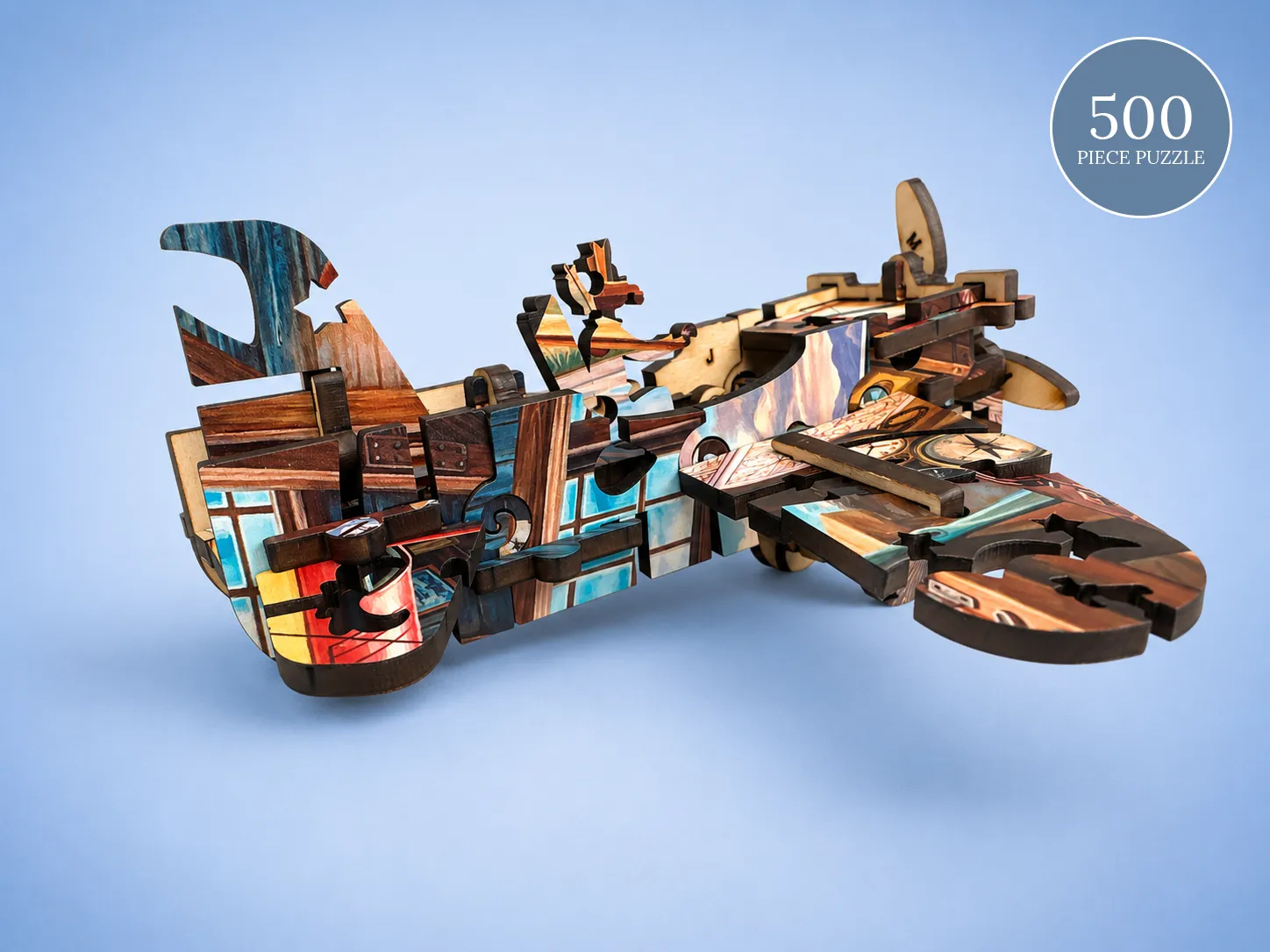Mosaic Puzzles Ready for Takeoff puzzle lemn 3D 500 piese avion