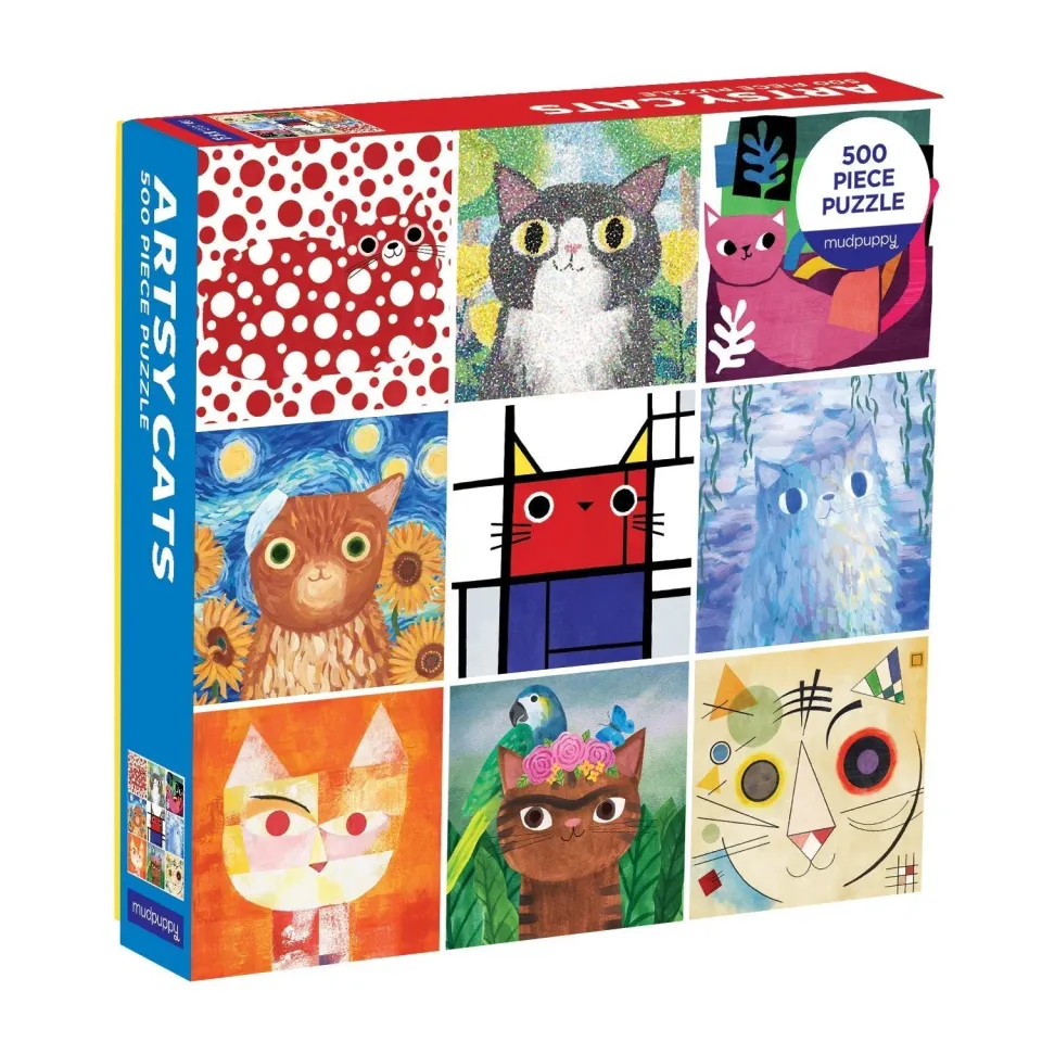 Mudpuppy Artsy Cats puzzle 500 piese pisici