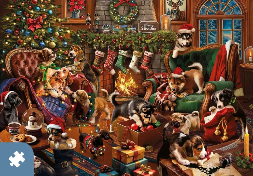 Mosaic Traditions Merry Mayhem puzzle carton 1000 piese