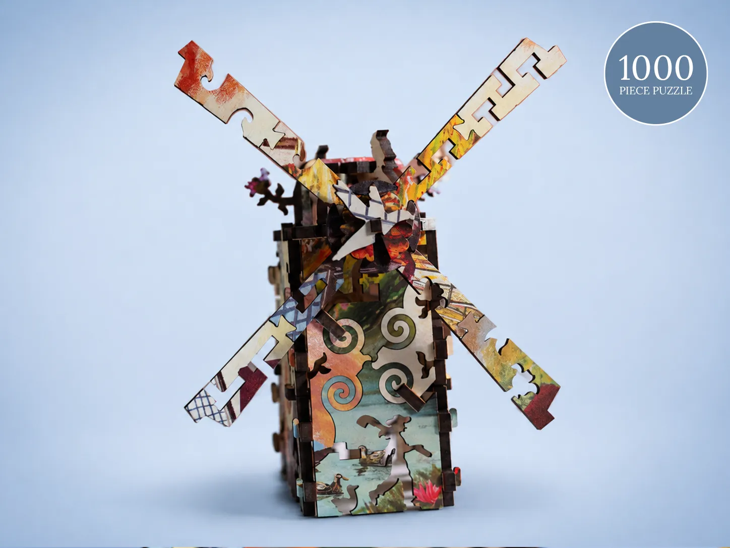 Mosaic Puzzles Windmills at Sunset puzzle 3D 500 piese