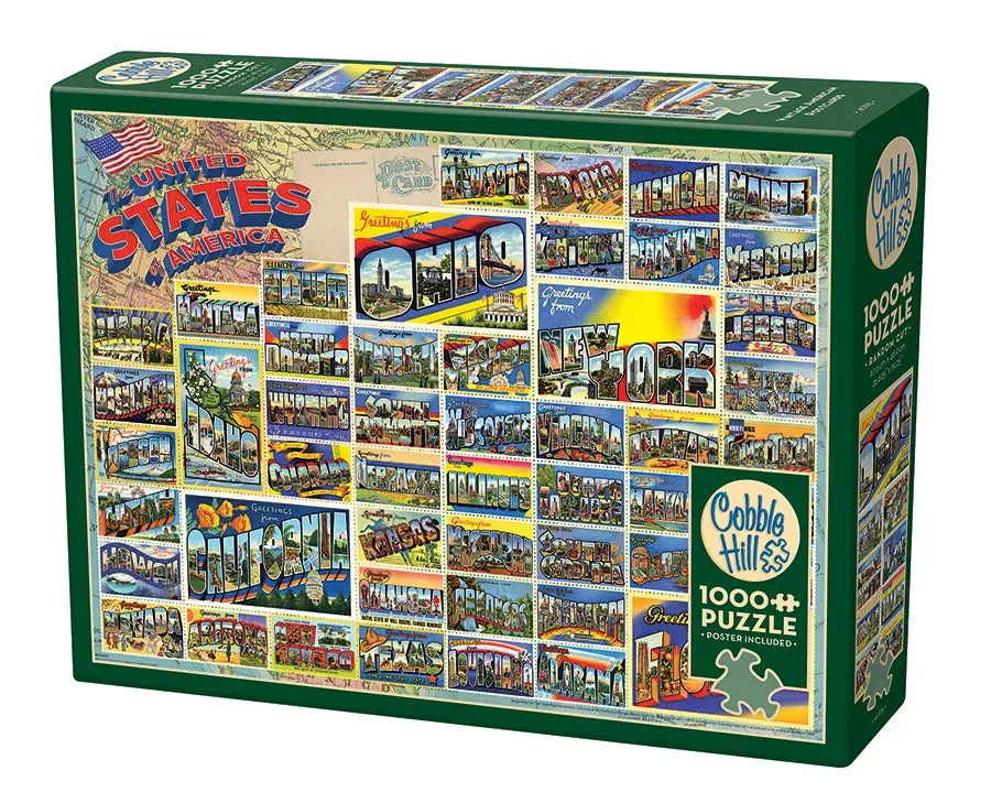 Cobble Hill Vintage American Postcards puzzle 1000 piese calatorii