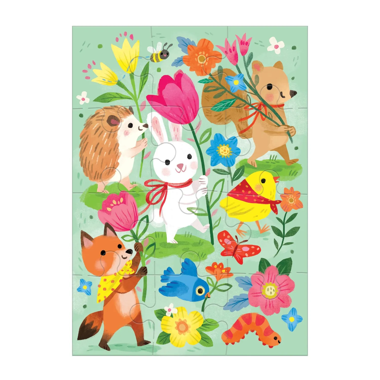 Mudpuppy Hoppy Easter puzzle felicitare 12 piese Paște
