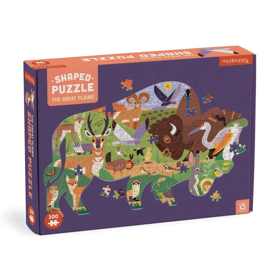 Mudpuppy Great Plains puzzle contur bizon 300 piese