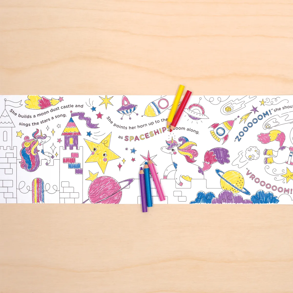 Mudpuppy Luna Unicorn rola de colorat 2,4 m