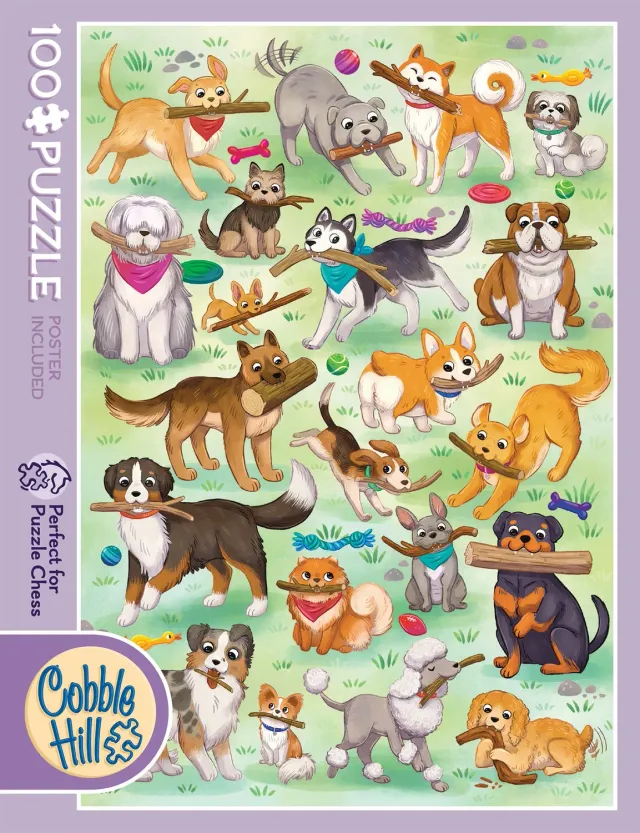 Cobble Hill Fetch puzzle 100 piese caini jucarii