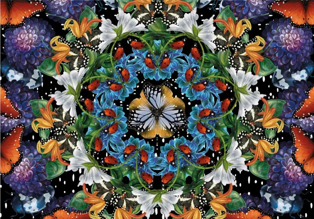 Mosaic Puzzles Nature Symmetry puzzle lemn 500 piese fluturi