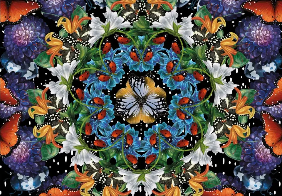 Mosaic Puzzles Nature Symmetry puzzle lemn 500 piese fluturi