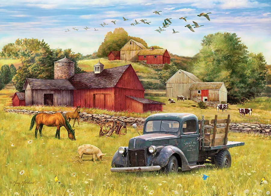 Cobble Hill Blue Truck Farm puzzle tavă 35 piese