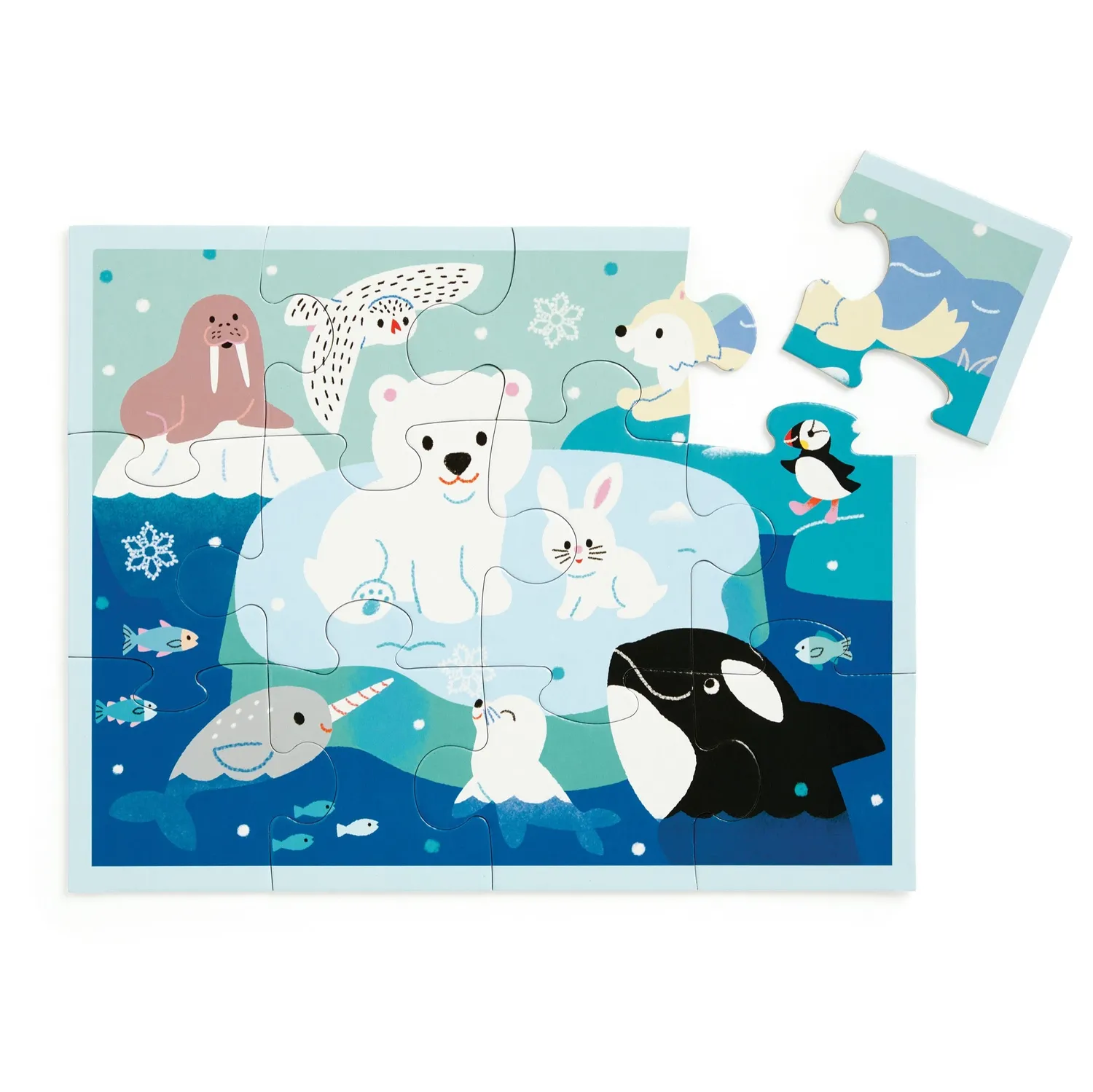 Mudpuppy Arctic Friends puzzle 12 piese pouch