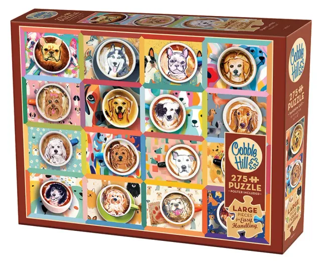 Cobble Hill Easy Handling Puppy Lattes puzzle 275 piese căței