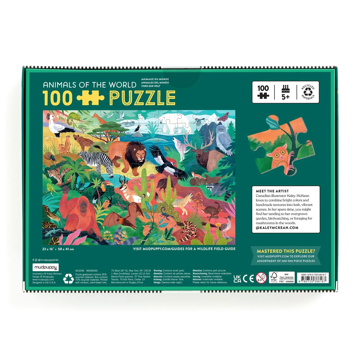 Mudpuppy Animals of the World puzzle 100 piese animale