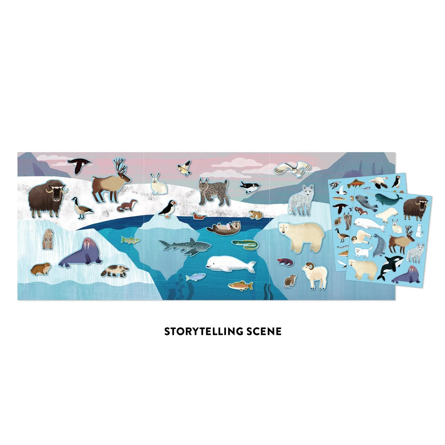 Mudpuppy Arctic Life set stickere reutilizabile 50+ piese