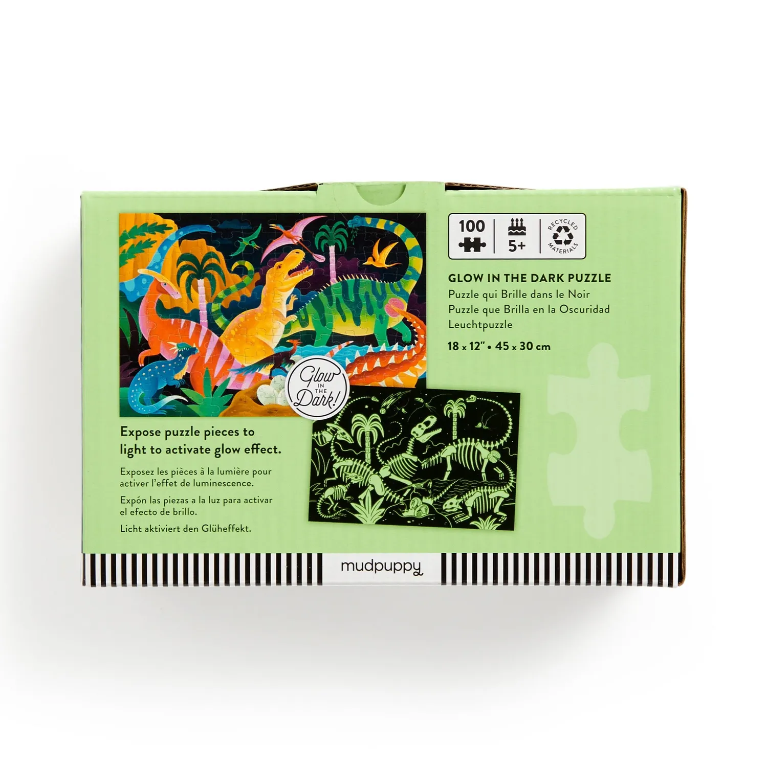 Mudpuppy Dinosaur Park puzzle fosforescent 100 piese