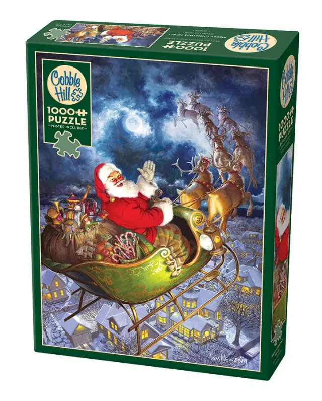 Cobble Hill Merry Christmas to All puzzle 1000 piese Craciun