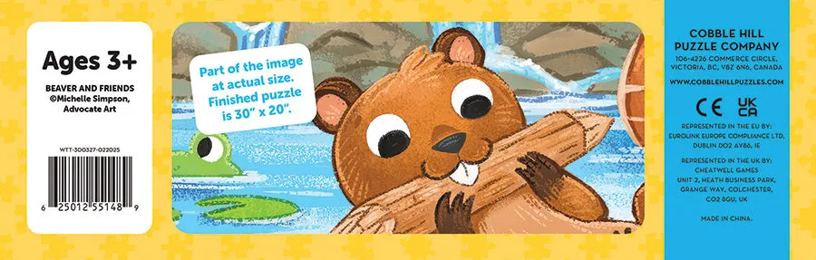 Cobble Hill Beaver and Friends puzzle podea 35 piese animale