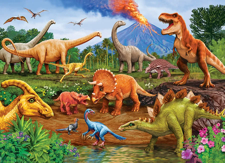 Cobble Hill Triceratops Friends puzzle tavita 35 piese vulcan