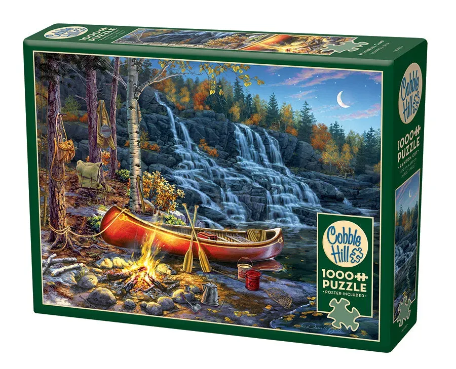 Cobble Hill Waterfall Camp puzzle 1000 piese camping